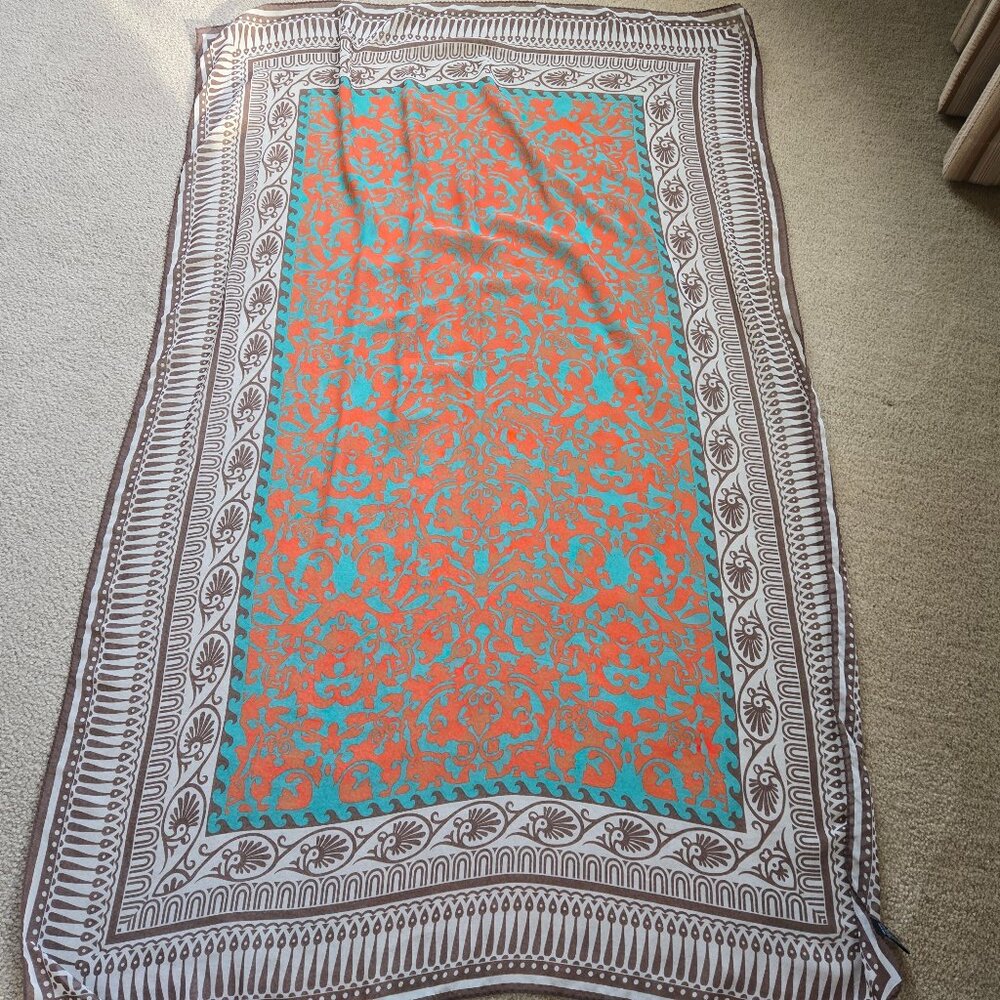 NEW Large Oblong Scarf Southwest Desert Roadrunner - Picture 3 of 5